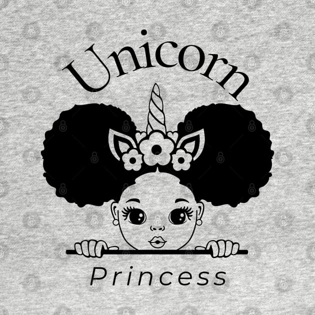 Afro Pom Pom Girl - Unicorn Princess by Soul B Designs